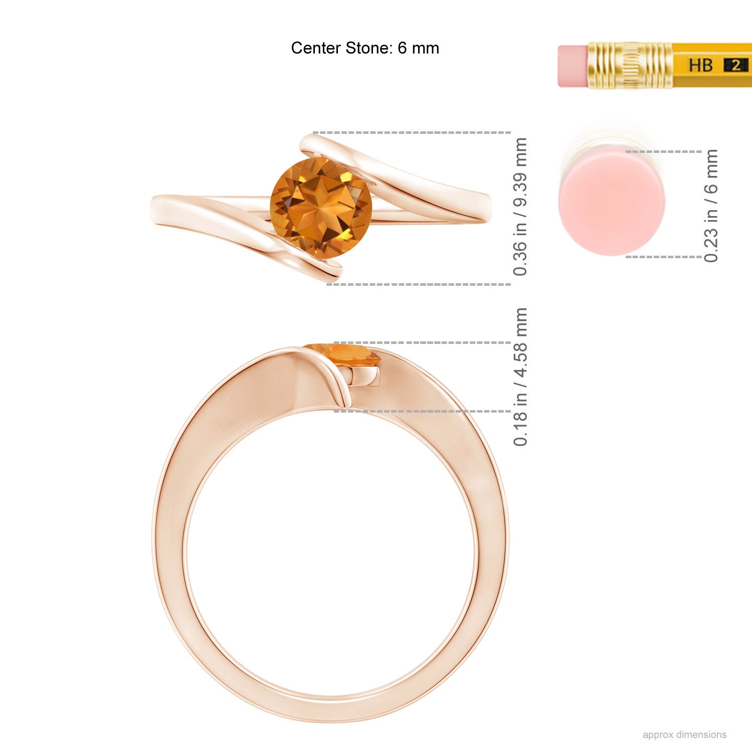 AAA - Citrine / 0.7 CT / 14 KT Rose Gold