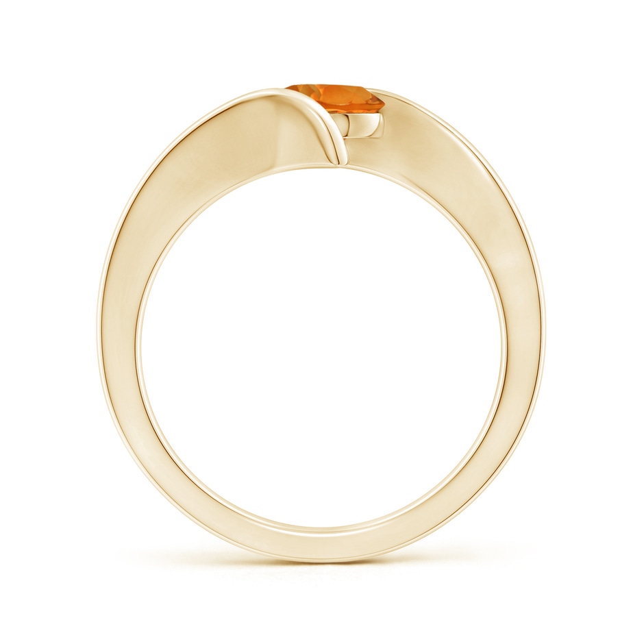 6mm AAAA Bar-Set Solitaire Round Citrine Bypass Ring in 18K Yellow Gold side 199