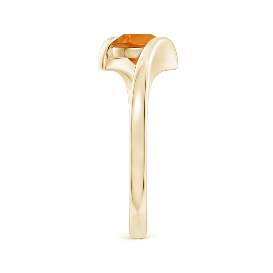 6mm AAAA Bar-Set Solitaire Round Citrine Bypass Ring in 18K Yellow Gold side 299