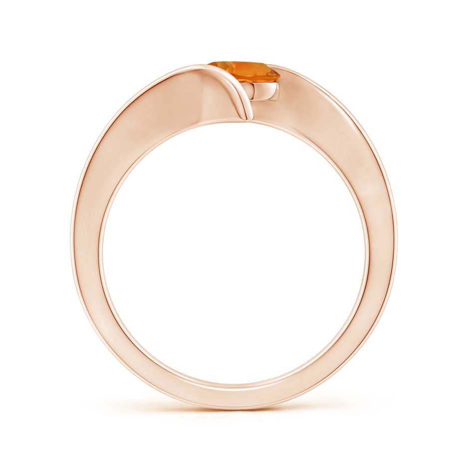 6mm AAAA Bar-Set Solitaire Round Citrine Bypass Ring in Rose Gold side 199
