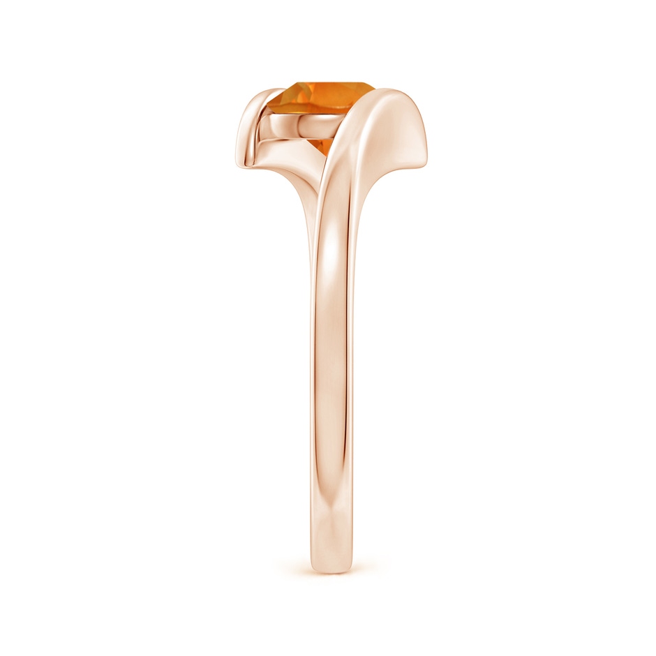6mm AAAA Bar-Set Solitaire Round Citrine Bypass Ring in Rose Gold side 299