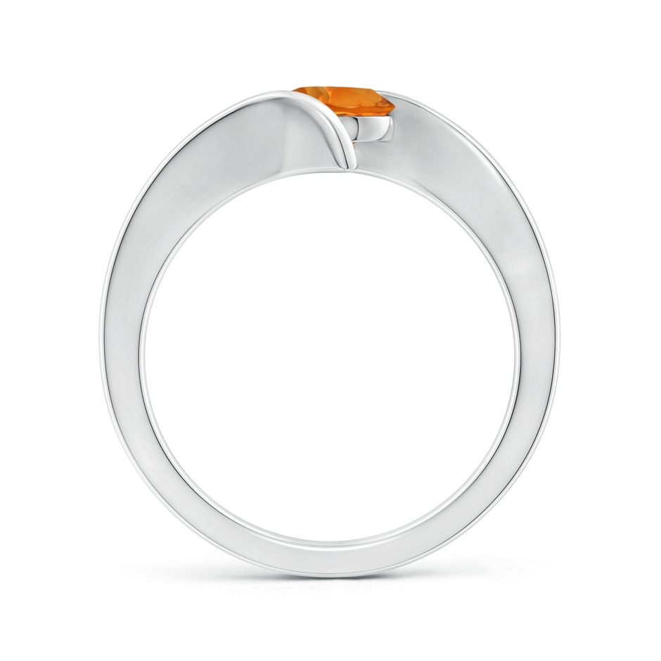 6mm AAAA Bar-Set Solitaire Round Citrine Bypass Ring in S999 Silver side 199
