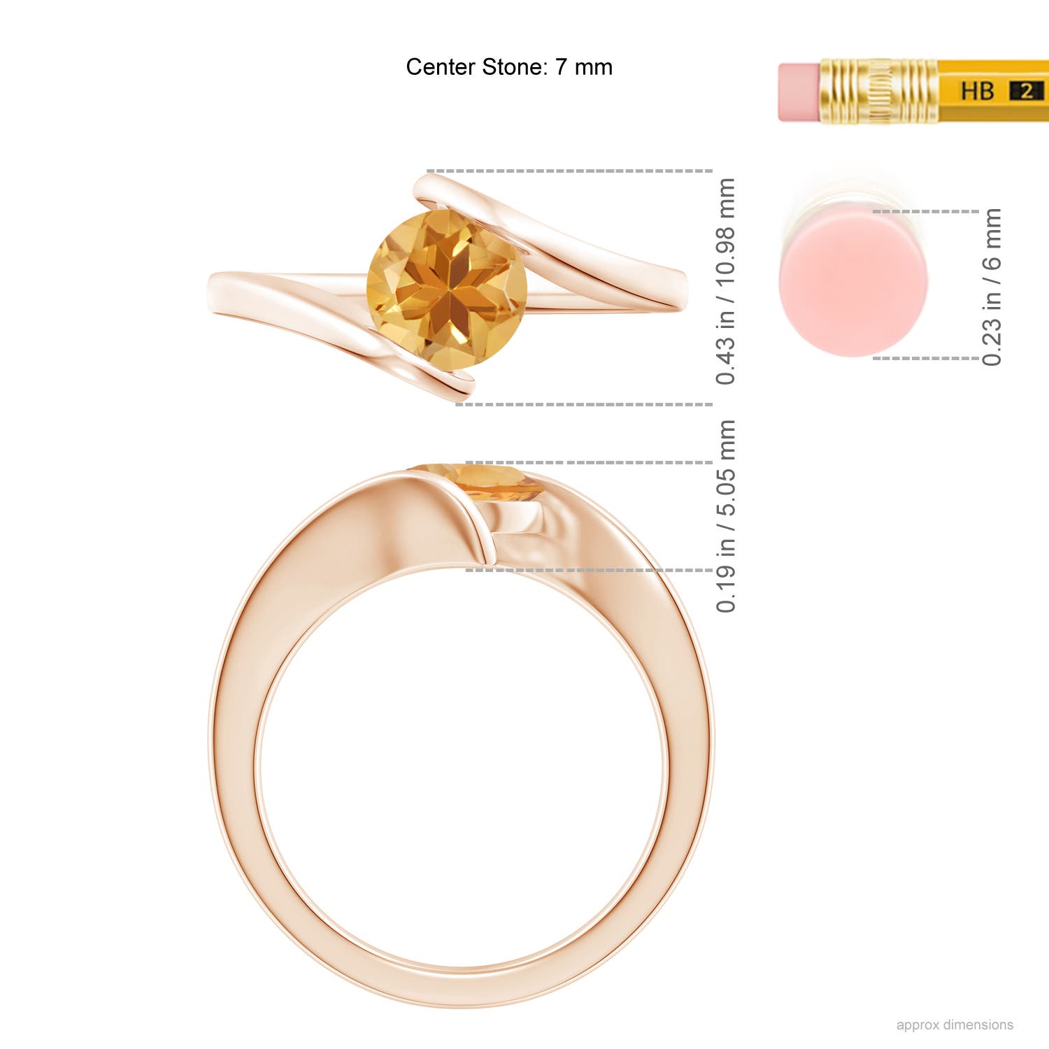 A - Citrine / 1.25 CT / 14 KT Rose Gold