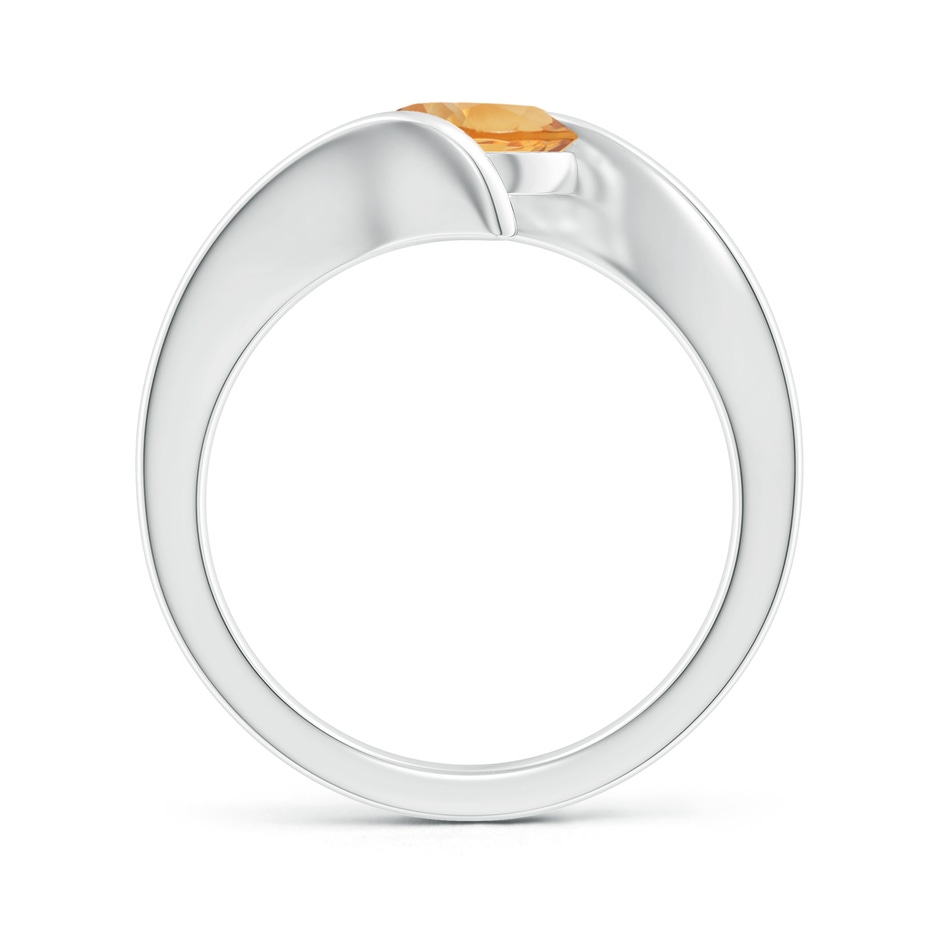 7mm A Bar-Set Solitaire Round Citrine Bypass Ring in White Gold side 199