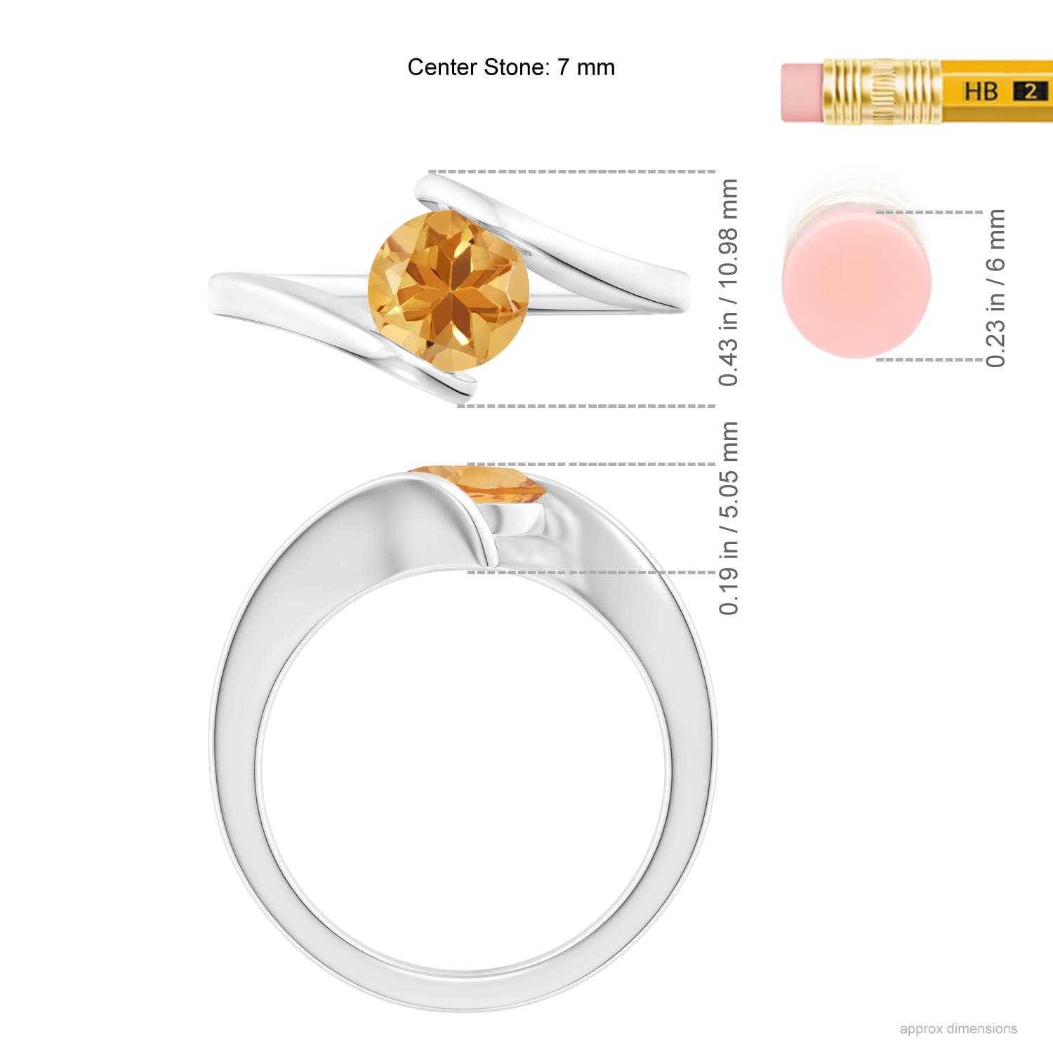 A - Citrine / 1.25 CT / 14 KT White Gold