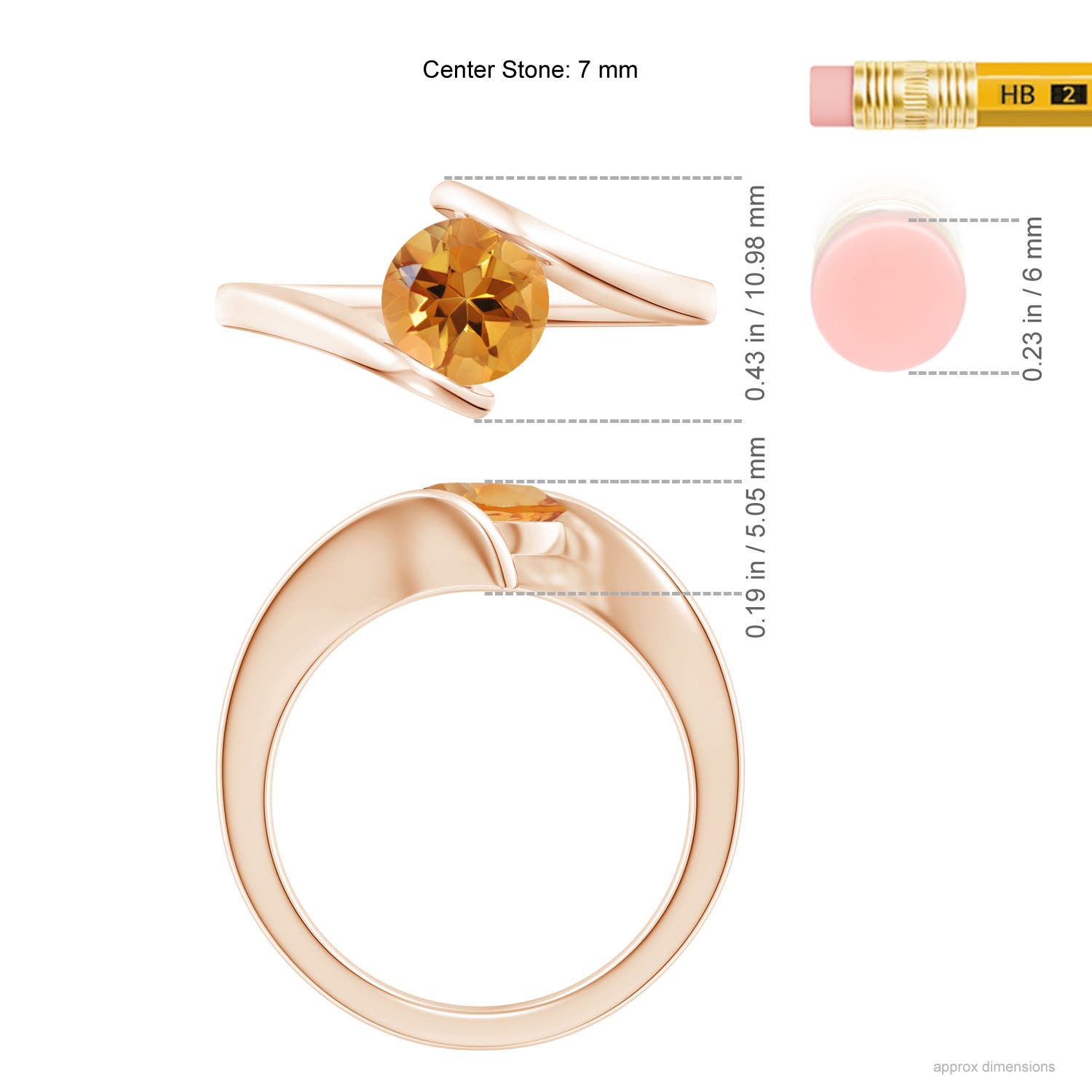 AA - Citrine / 1.25 CT / 14 KT Rose Gold