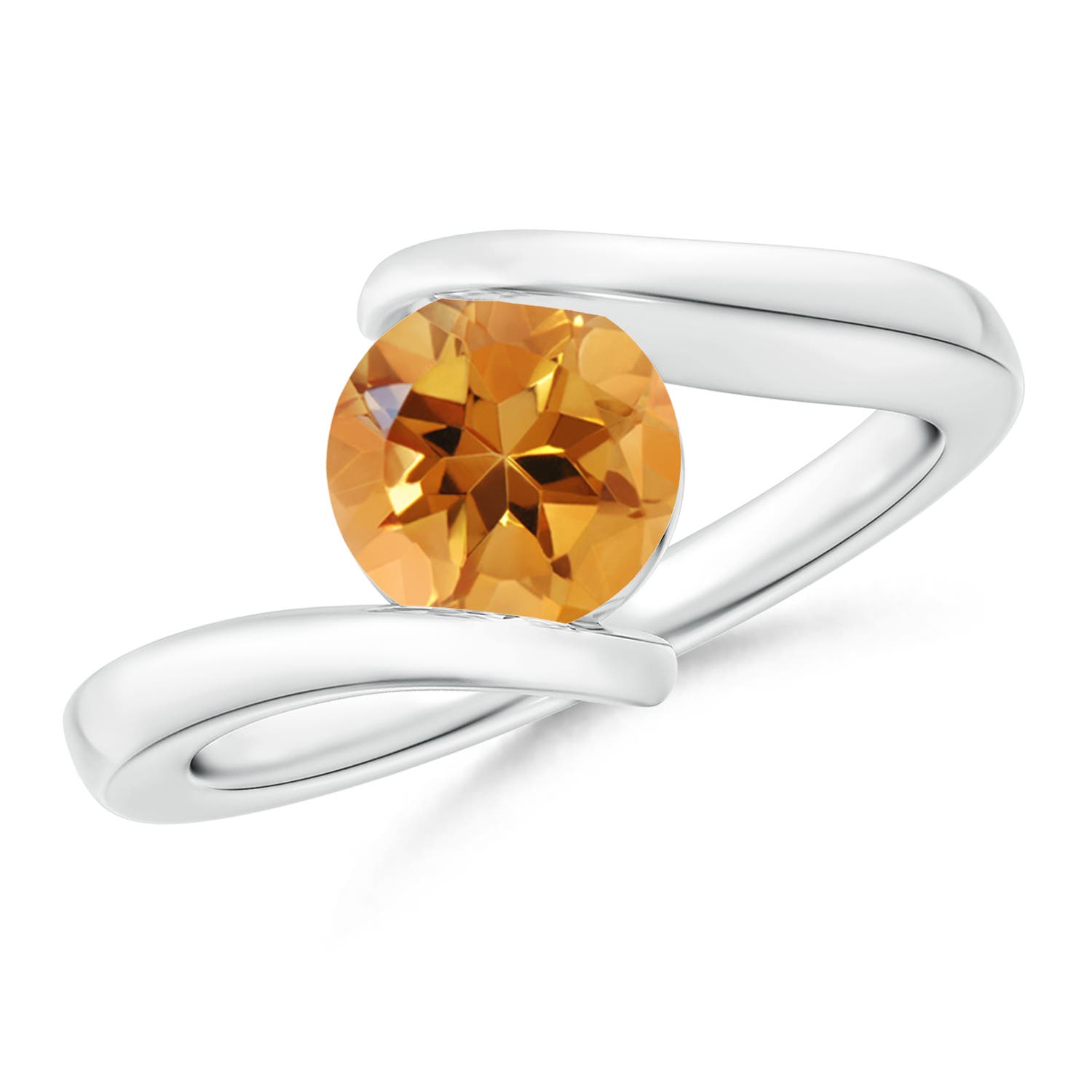 AA - Citrine / 1.25 CT / 14 KT White Gold