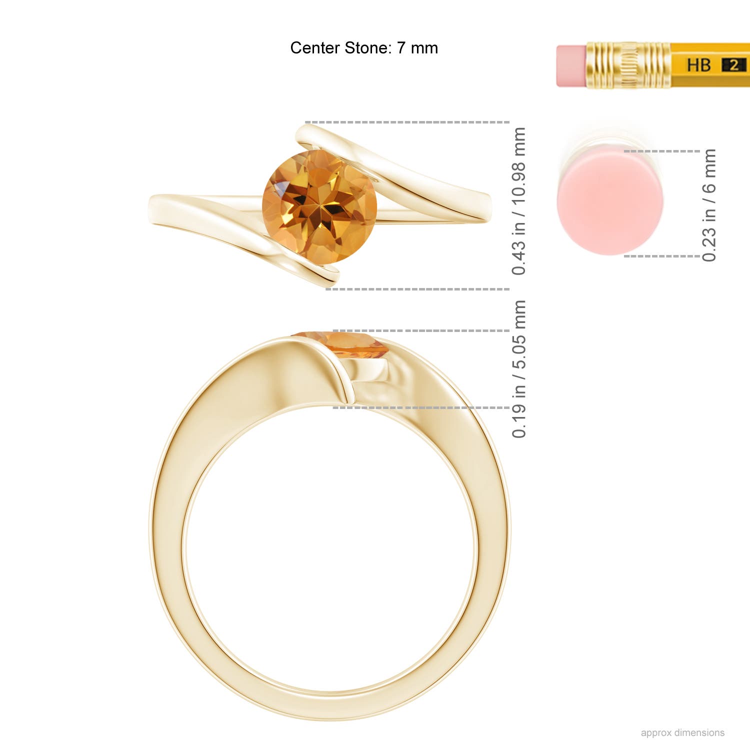 AA - Citrine / 1.25 CT / 14 KT Yellow Gold