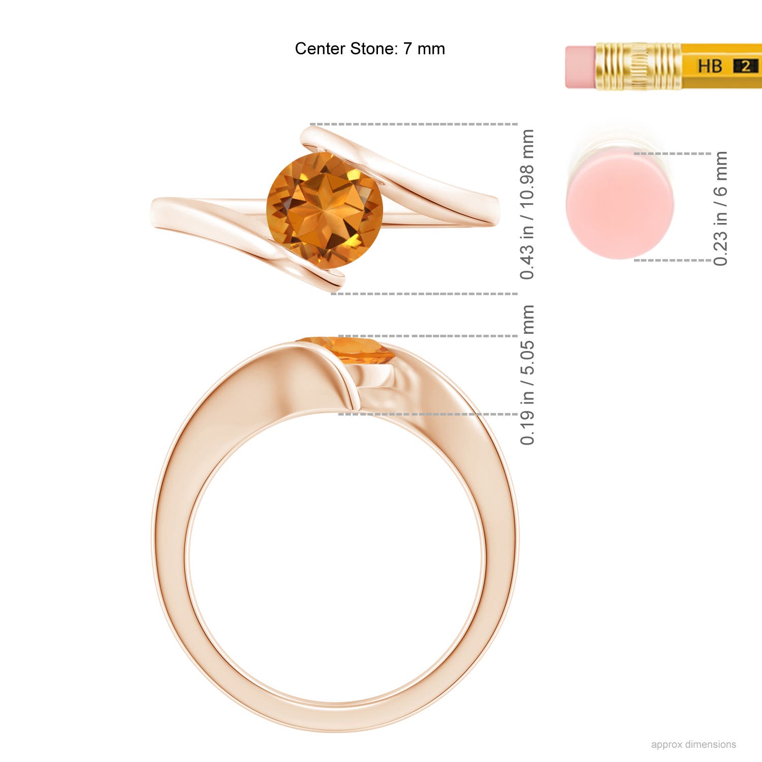 AAA - Citrine / 1.25 CT / 14 KT Rose Gold