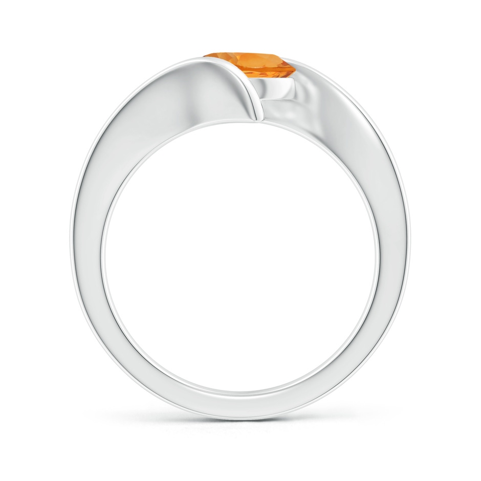 7mm AAA Bar-Set Solitaire Round Citrine Bypass Ring in White Gold side 199