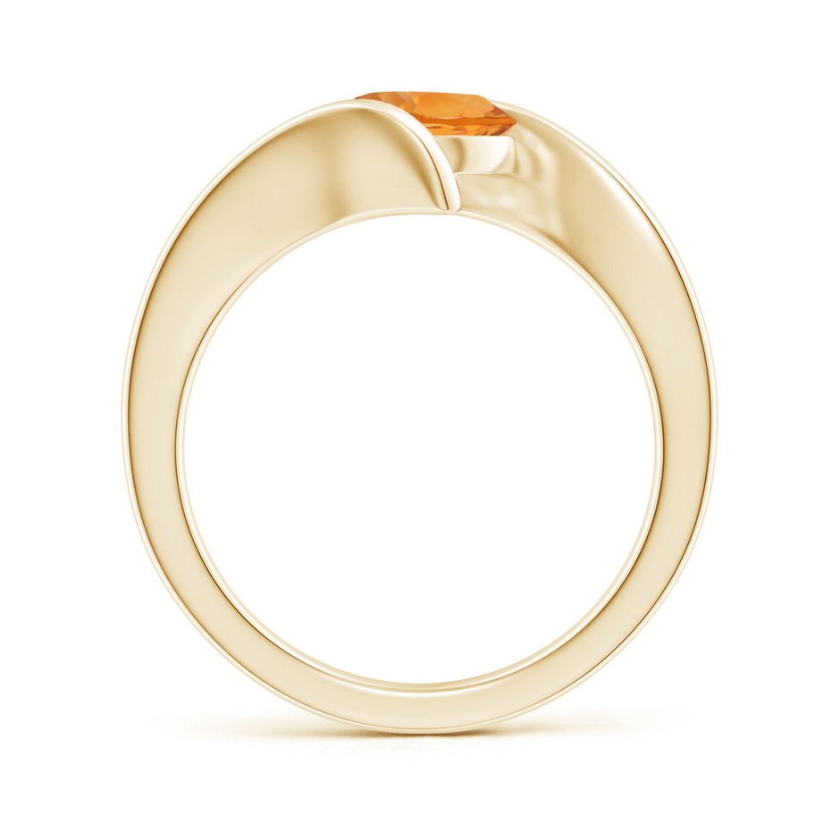 7mm AAA Bar-Set Solitaire Round Citrine Bypass Ring in Yellow Gold side 199