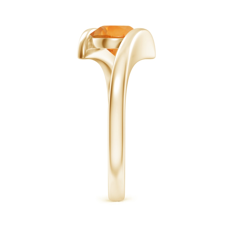 7mm AAA Bar-Set Solitaire Round Citrine Bypass Ring in Yellow Gold side 299