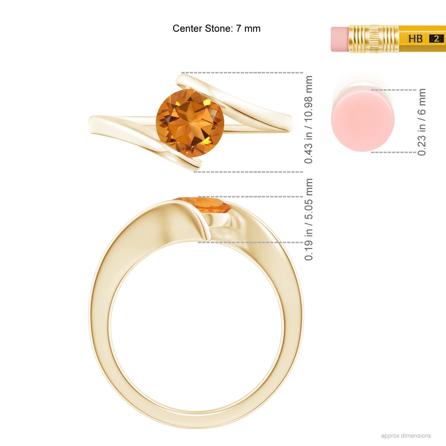 AAA - Citrine / 1.25 CT / 14 KT Yellow Gold