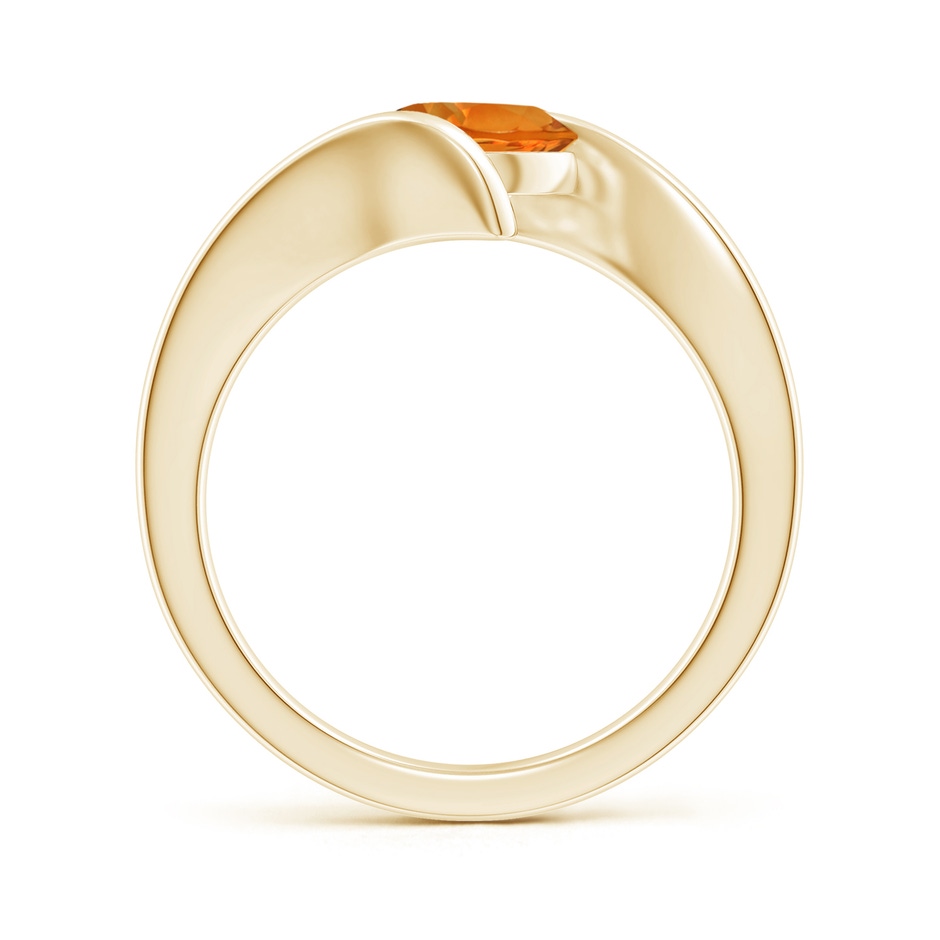 7mm AAAA Bar-Set Solitaire Round Citrine Bypass Ring in 18K Yellow Gold side 199