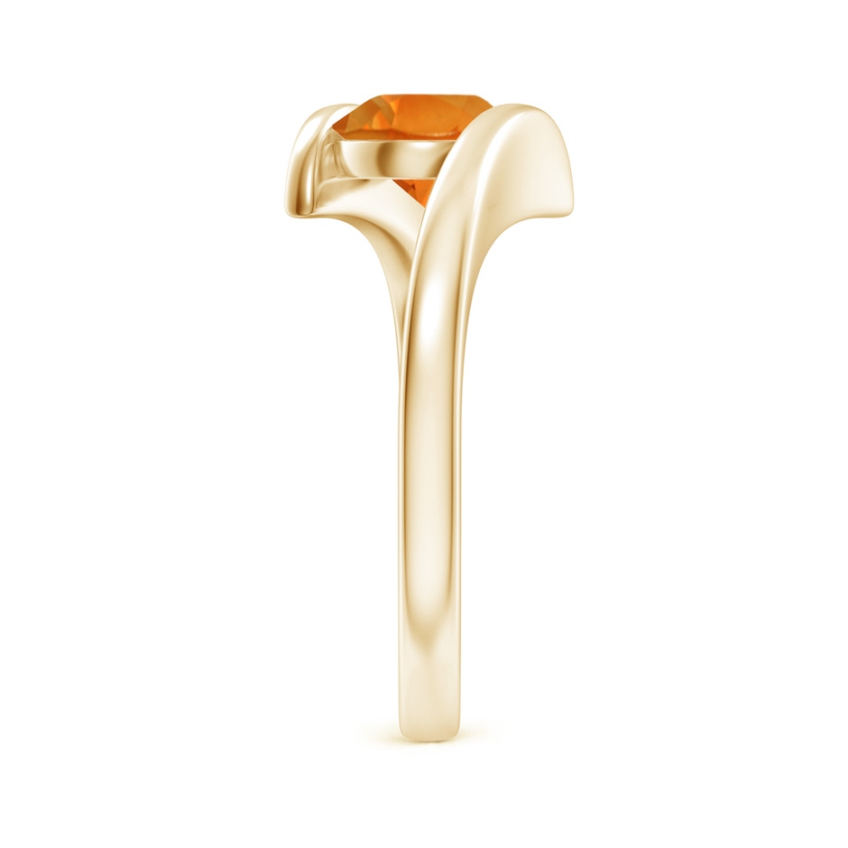 7mm AAAA Bar-Set Solitaire Round Citrine Bypass Ring in 18K Yellow Gold side 299