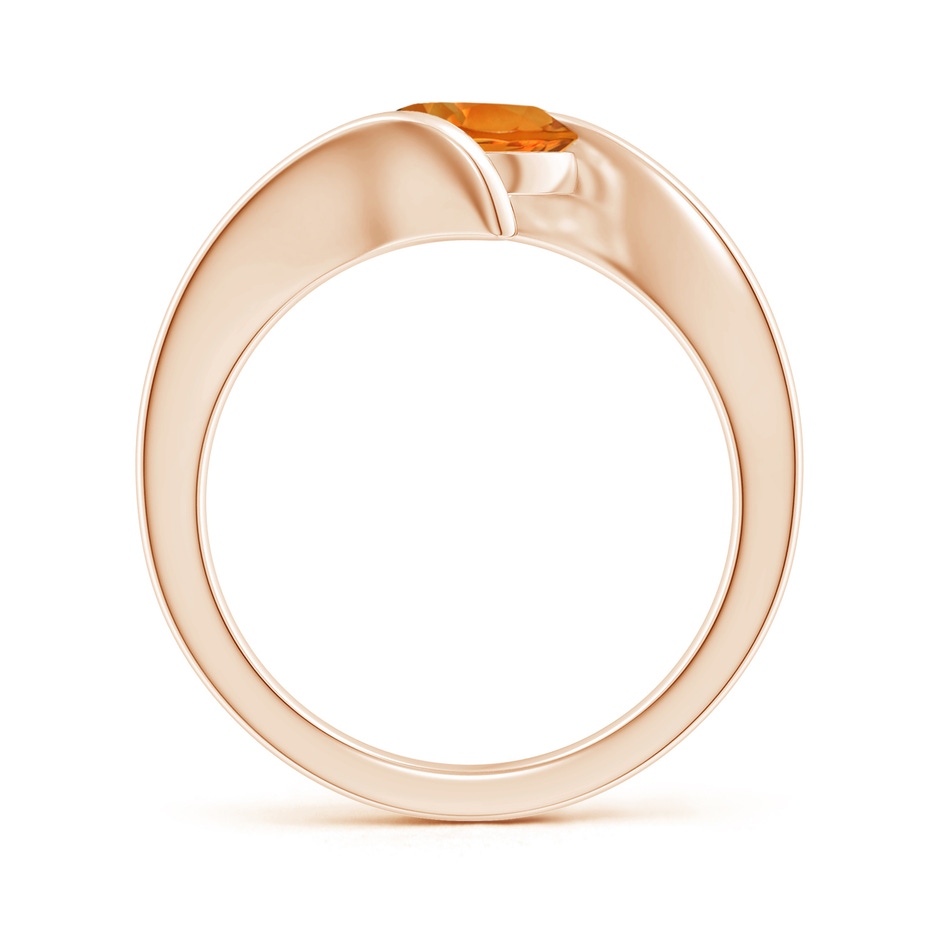 7mm AAAA Bar-Set Solitaire Round Citrine Bypass Ring in Rose Gold side 199