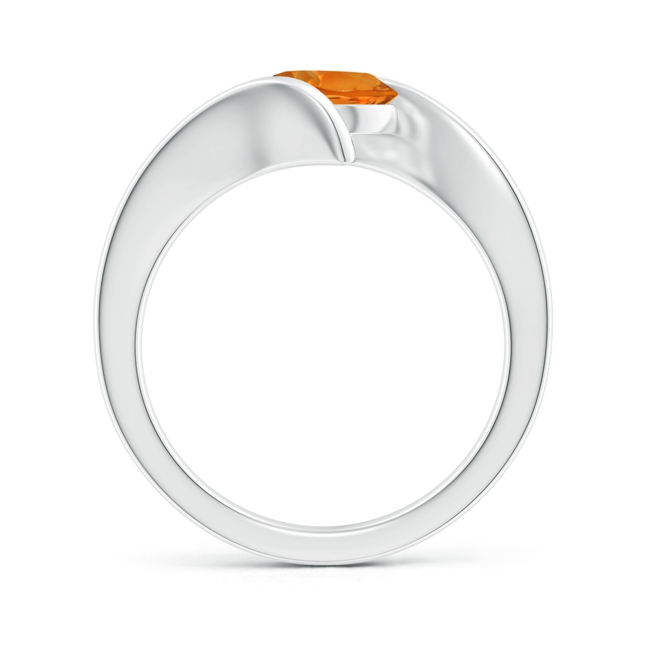 7mm AAAA Bar-Set Solitaire Round Citrine Bypass Ring in White Gold side 199