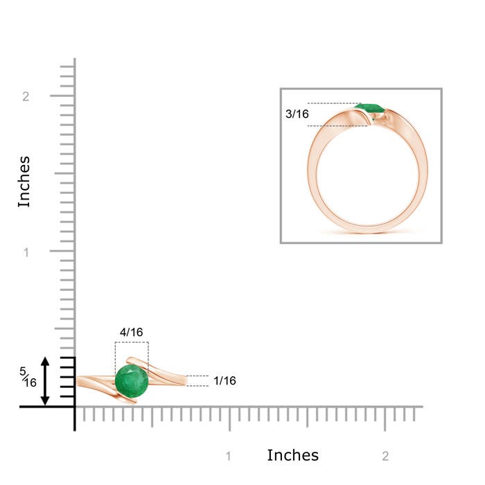 A - Emerald / 0.75 CT / 14 KT Rose Gold