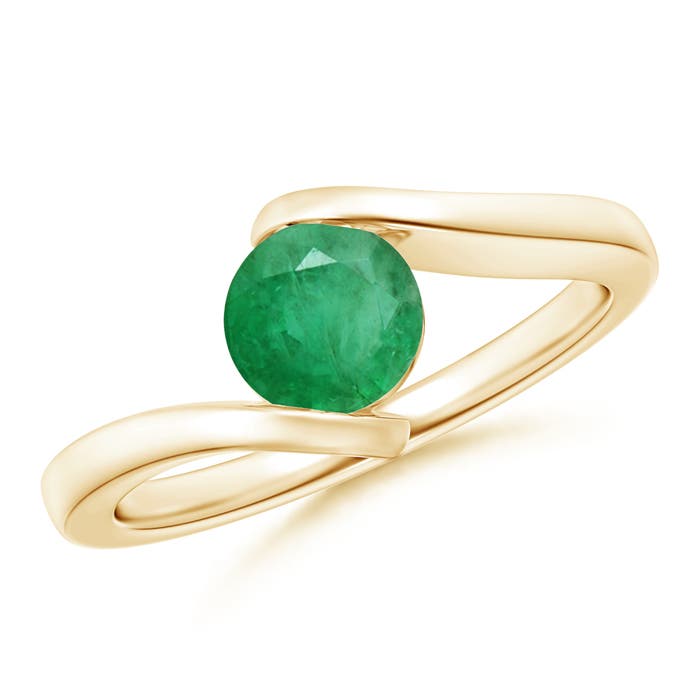 A - Emerald / 0.75 CT / 14 KT Yellow Gold