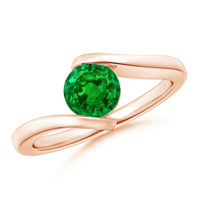 Premium - Lab-Grown Emerald / 0.75 CT / 14 KT Rose Gold