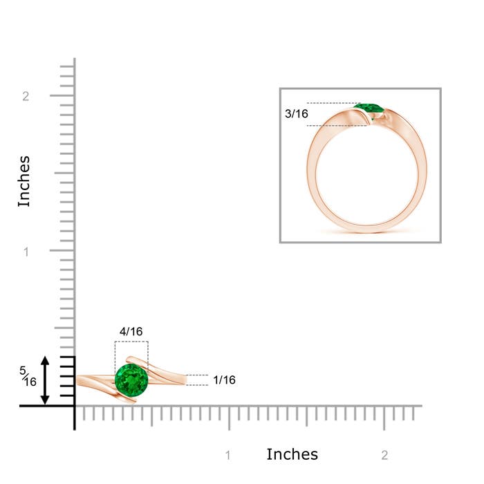 Premium - Lab-Grown Emerald / 0.75 CT / 14 KT Rose Gold