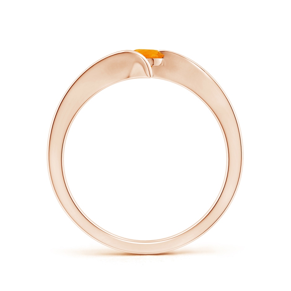 4mm AA Bar-Set Solitaire Round Fire Opal Bypass Ring in Rose Gold side-1