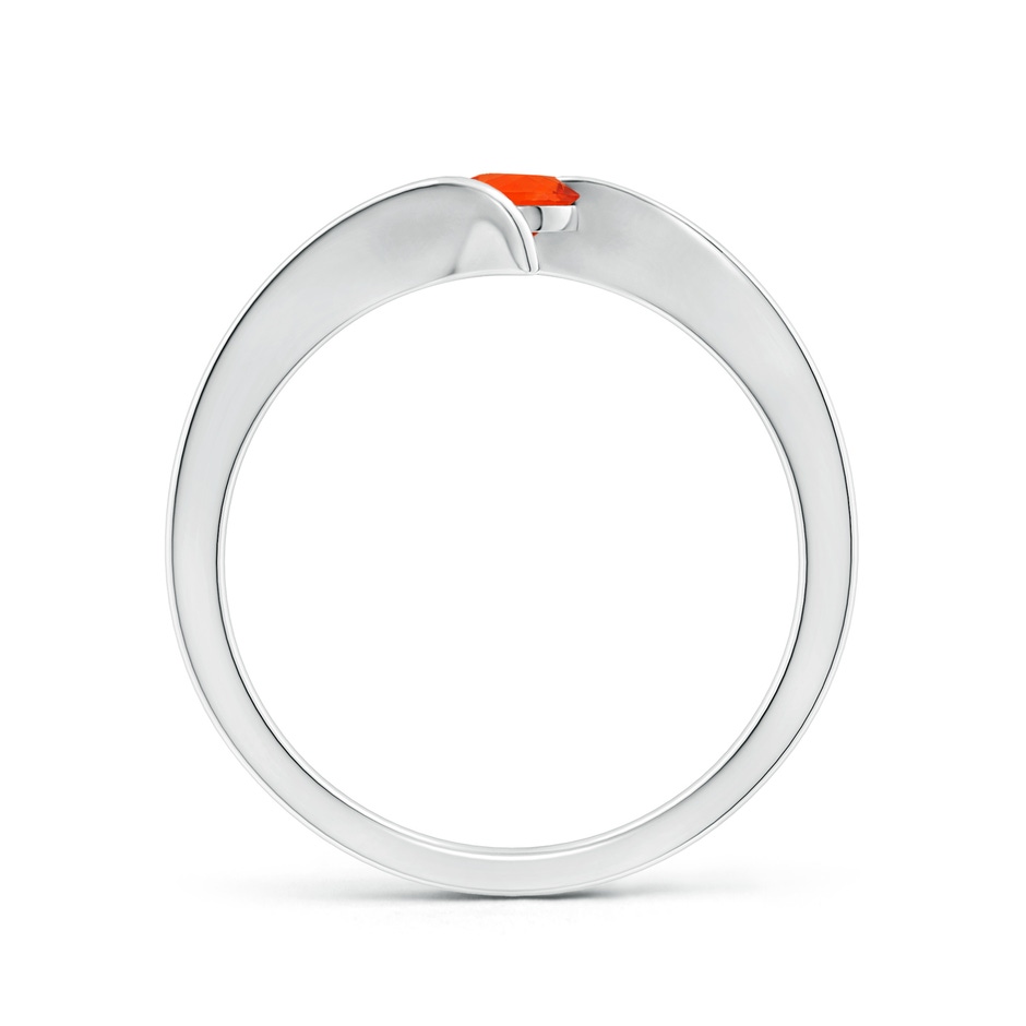 4mm AAA Bar-Set Solitaire Round Fire Opal Bypass Ring in P950 Platinum side-1