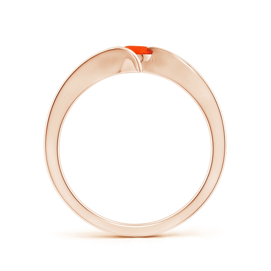 4mm AAA Bar-Set Solitaire Round Fire Opal Bypass Ring in Rose Gold side-1