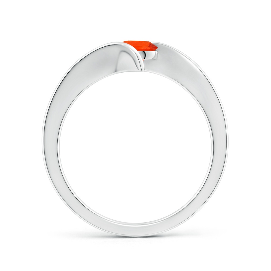 5mm AAA Bar-Set Solitaire Round Fire Opal Bypass Ring in White Gold side-1