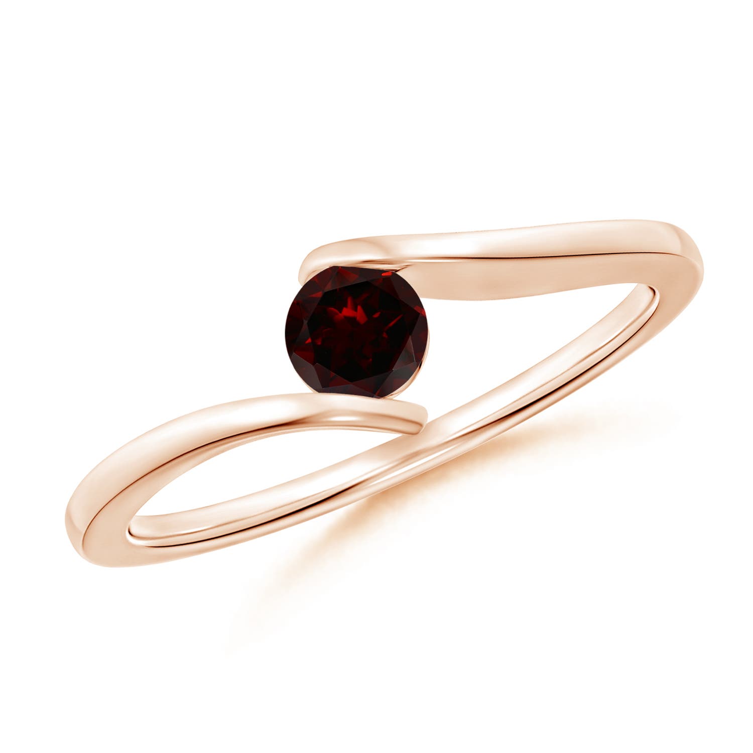 A - Garnet / 0.33 CT / 14 KT Rose Gold