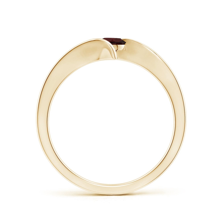 4mm A Bar-Set Solitaire Round Garnet Bypass Ring in Yellow Gold side 199