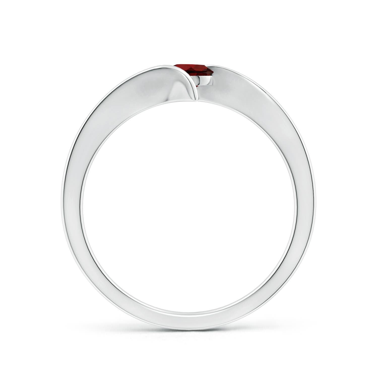 AAA - Garnet / 0.33 CT / 14 KT White Gold