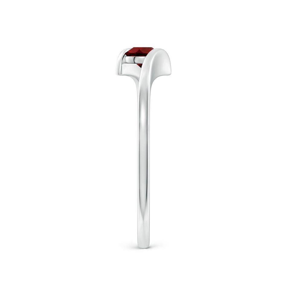 4mm AAA Bar-Set Solitaire Round Garnet Bypass Ring in White Gold side 299