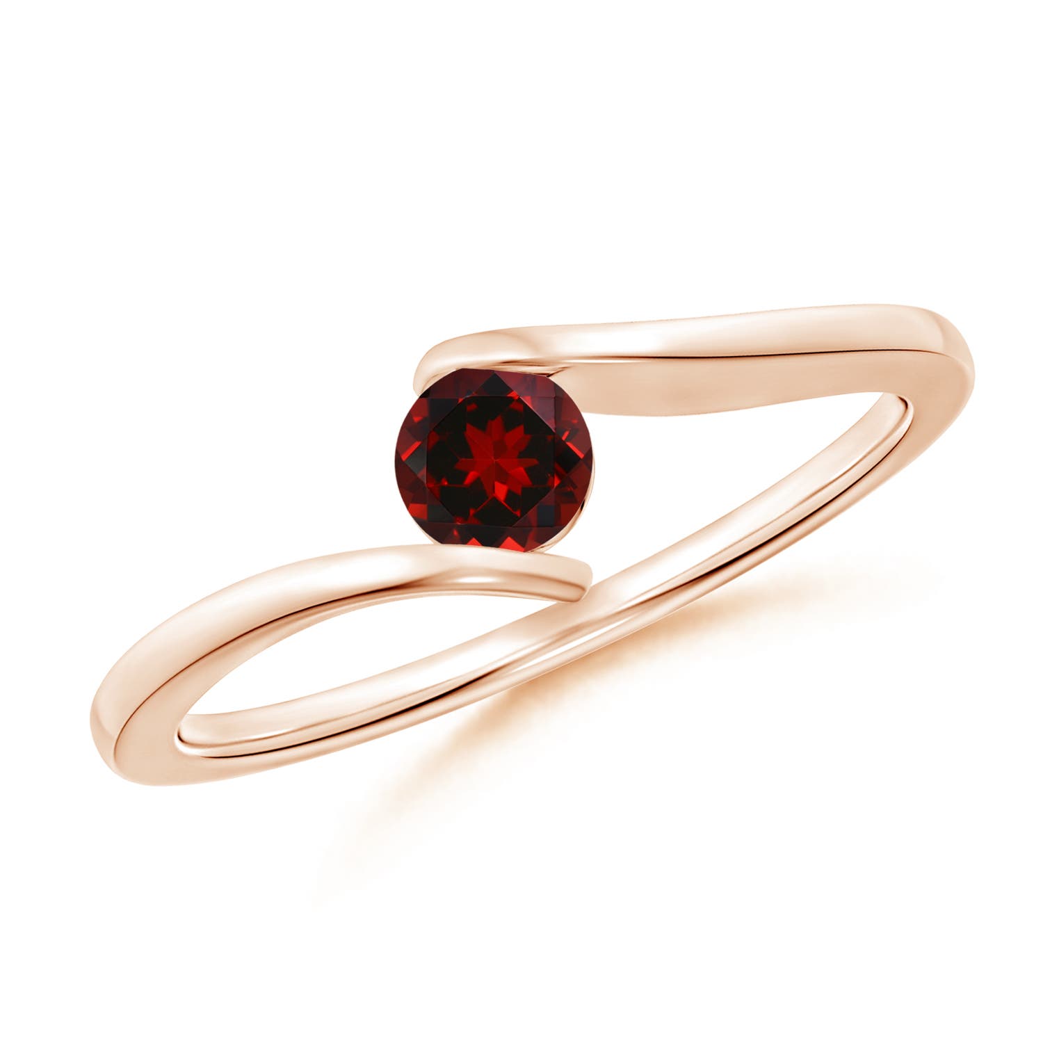 AAAA - Garnet / 0.33 CT / 14 KT Rose Gold