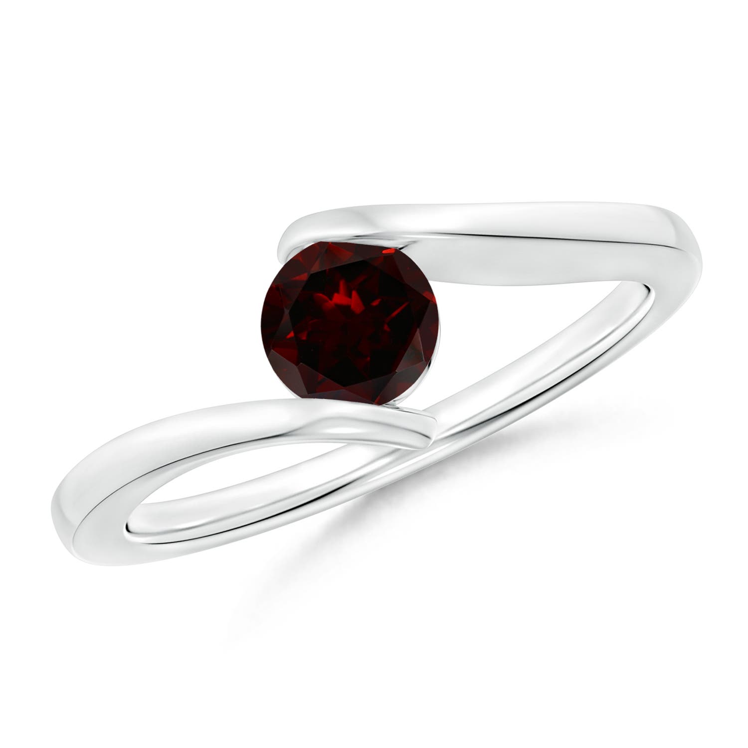 A - Garnet / 0.6 CT / 14 KT White Gold