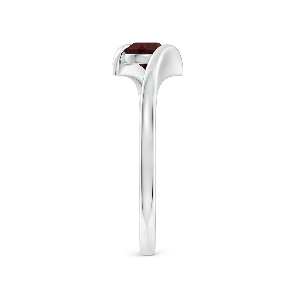 5mm A Bar-Set Solitaire Round Garnet Bypass Ring in White Gold side 299