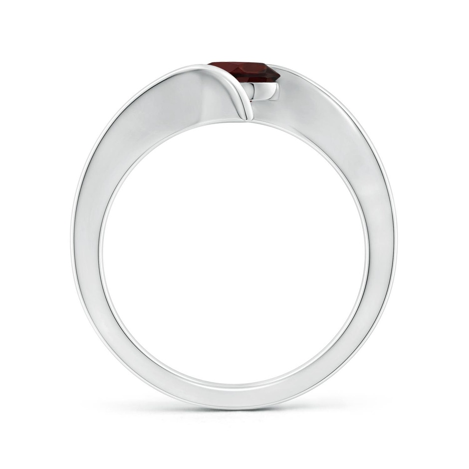 6mm A Bar-Set Solitaire Round Garnet Bypass Ring in White Gold side 199