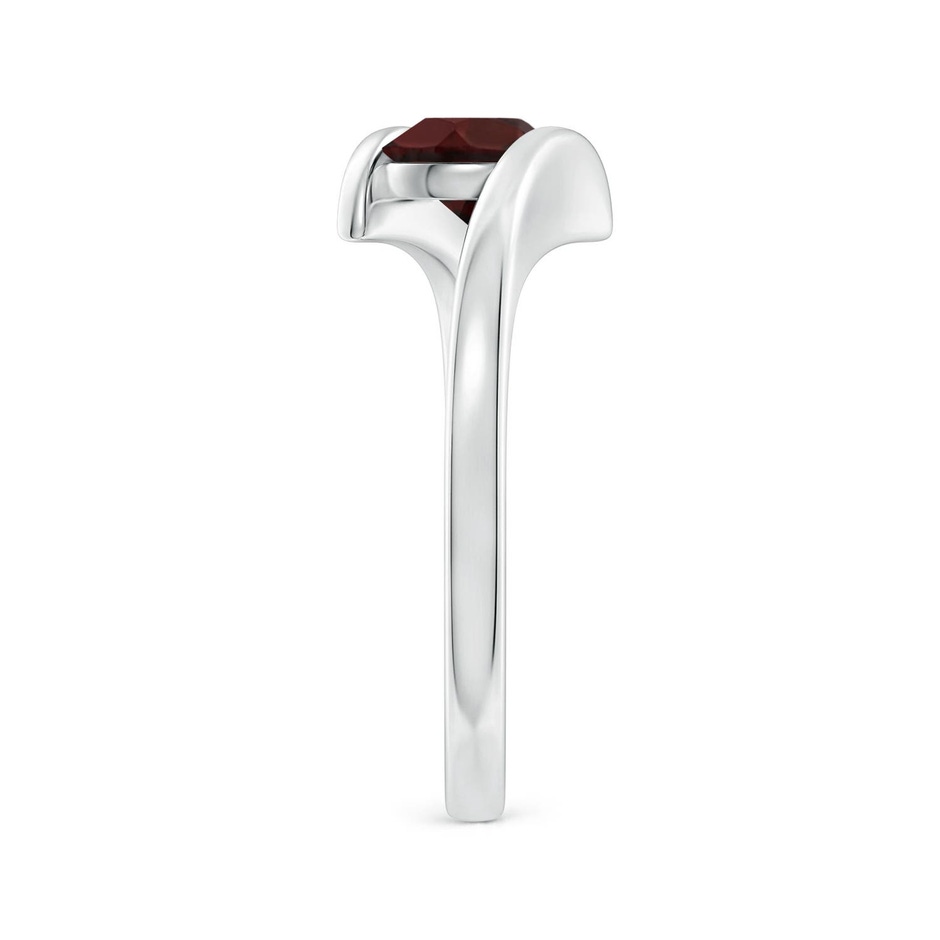 6mm A Bar-Set Solitaire Round Garnet Bypass Ring in White Gold side 299