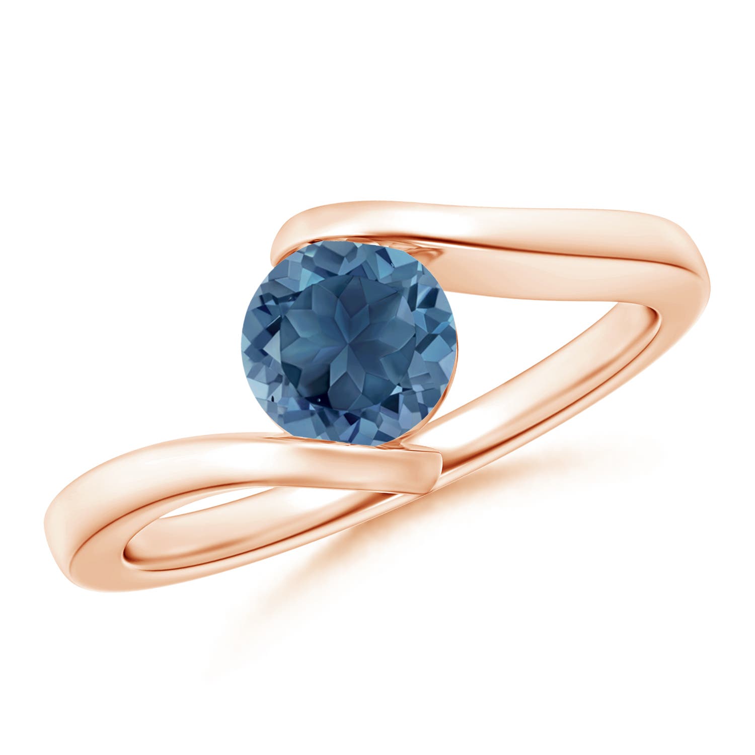 A - London Blue Topaz / 0.95 CT / 14 KT Rose Gold