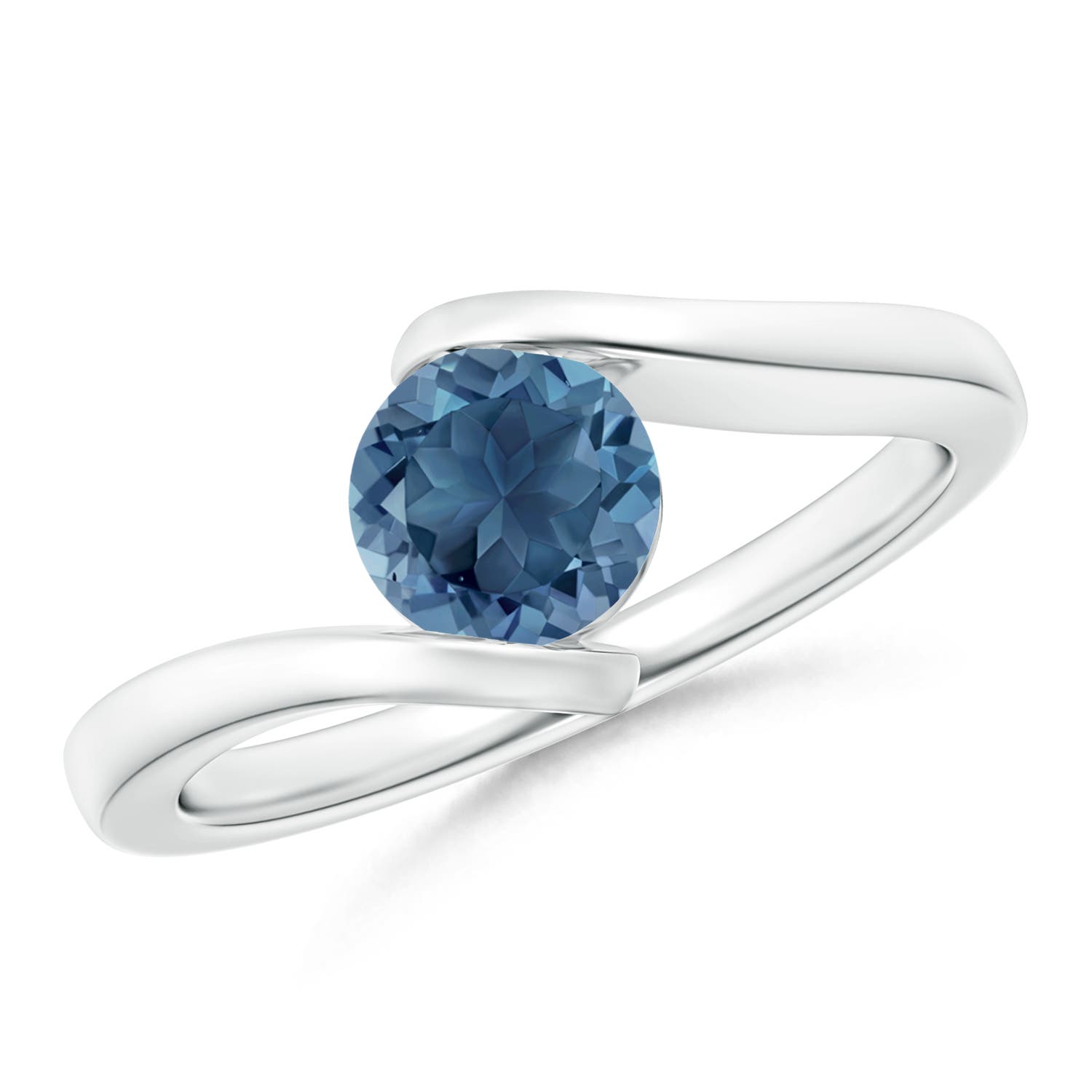 A - London Blue Topaz / 0.95 CT / 14 KT White Gold