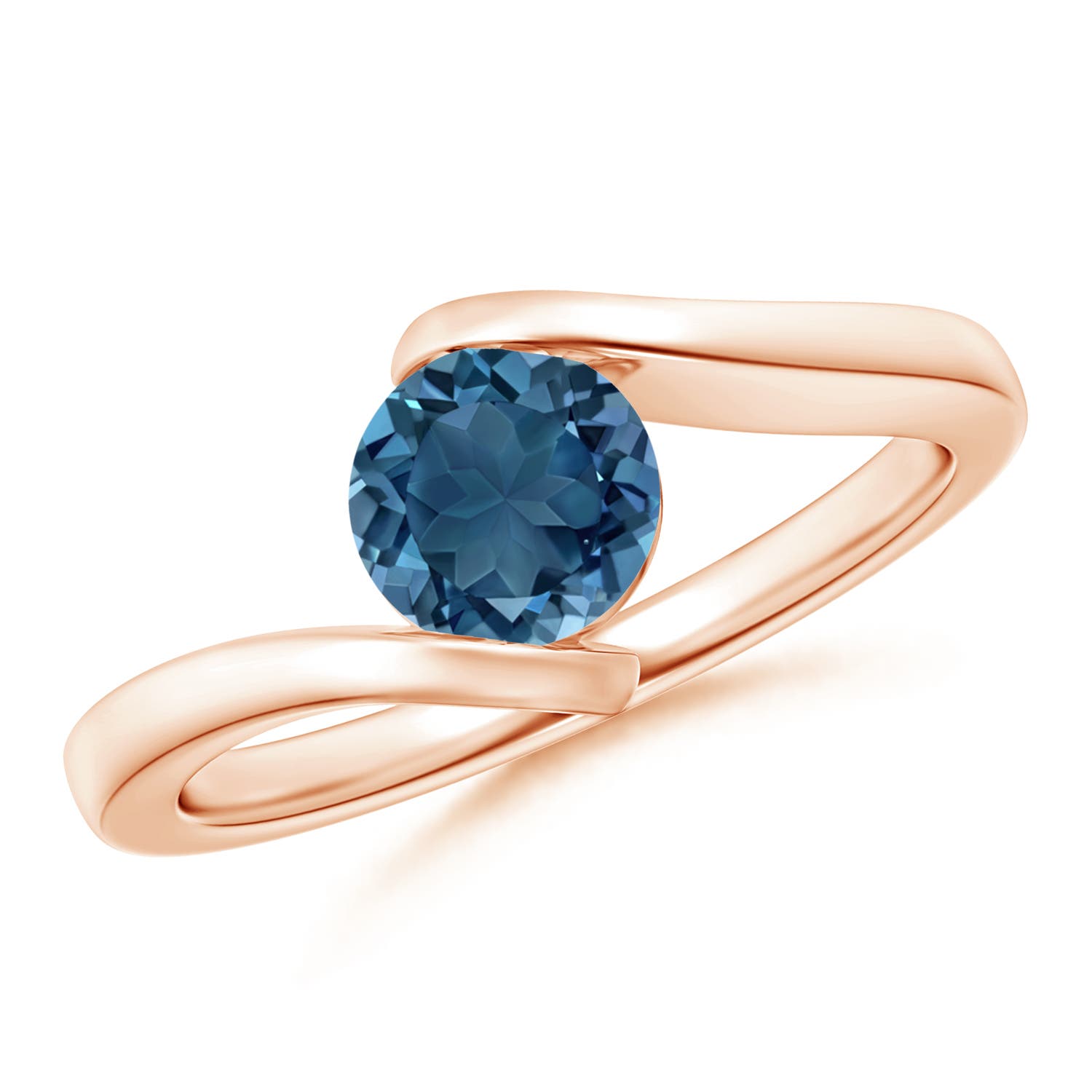 AA - London Blue Topaz / 0.95 CT / 14 KT Rose Gold