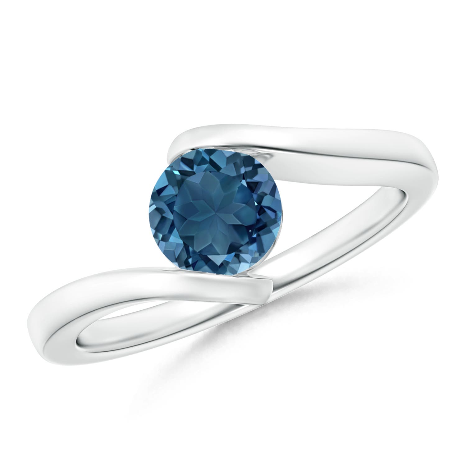 AA - London Blue Topaz / 0.95 CT / 14 KT White Gold