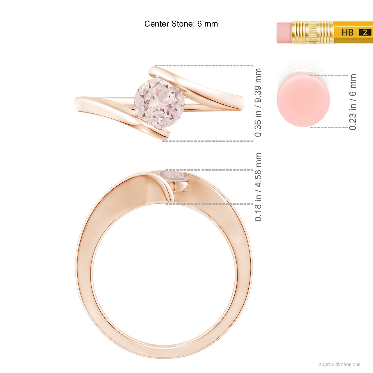 A - Morganite / 0.7 CT / 14 KT Rose Gold