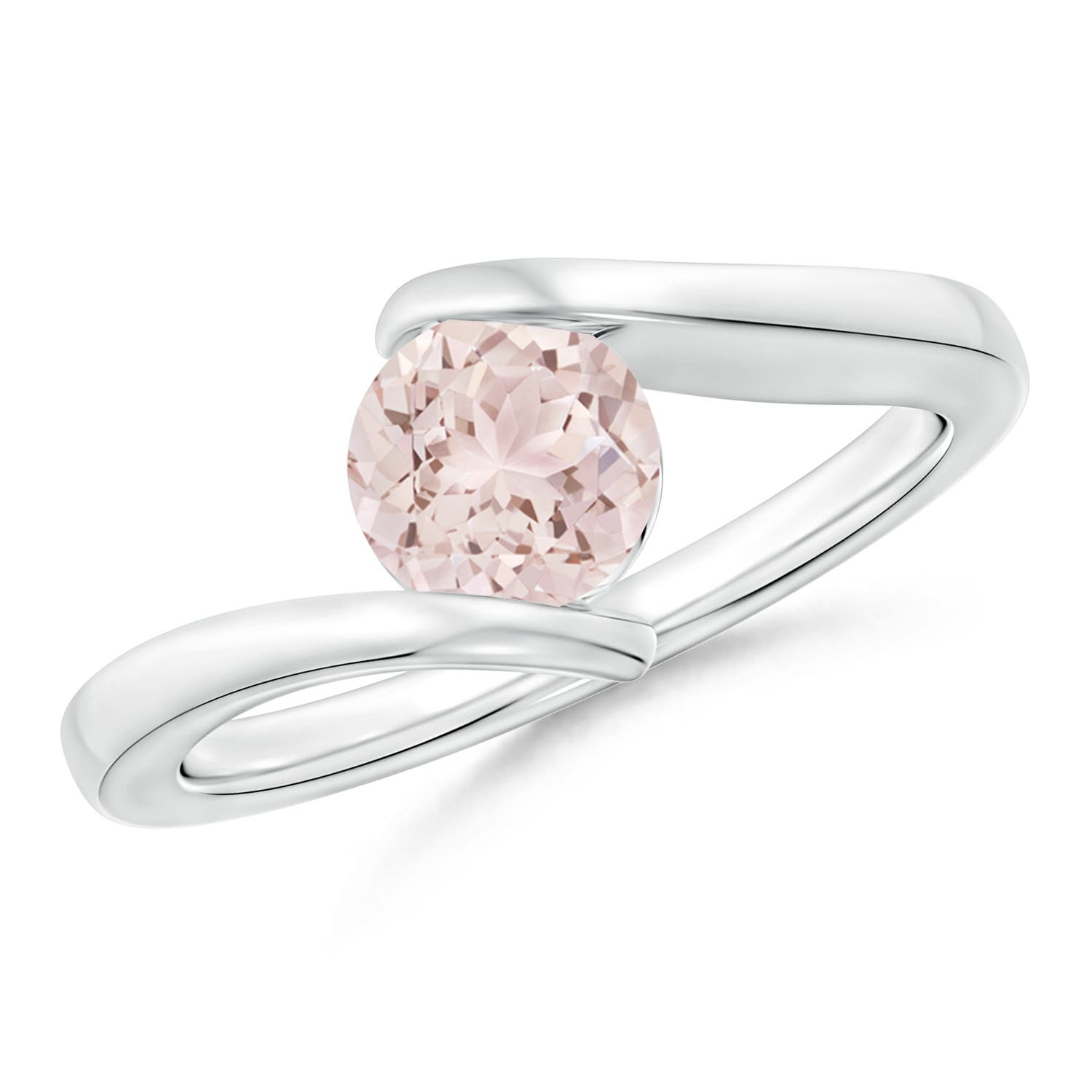 A - Morganite / 0.7 CT / 14 KT White Gold