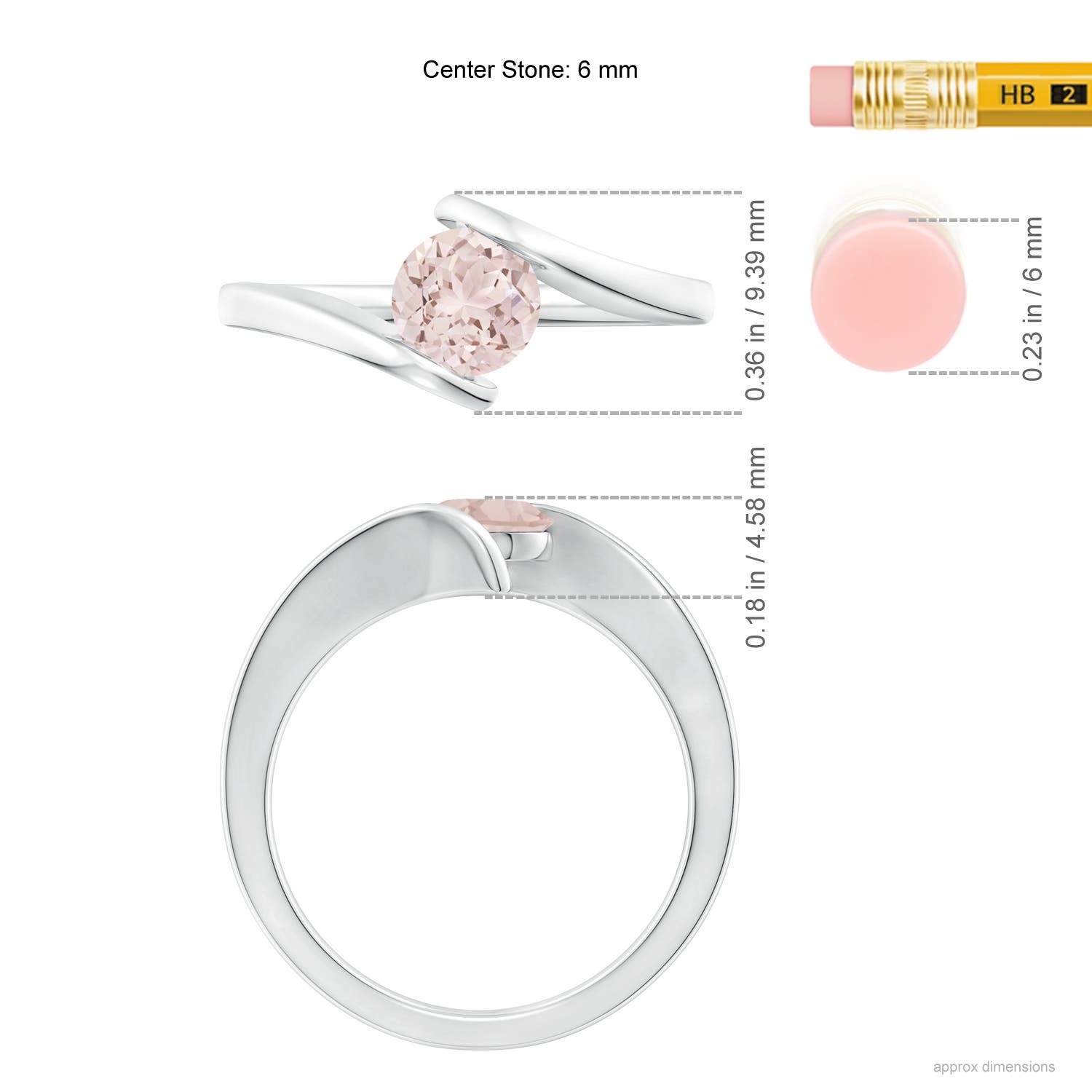 A - Morganite / 0.7 CT / 14 KT White Gold