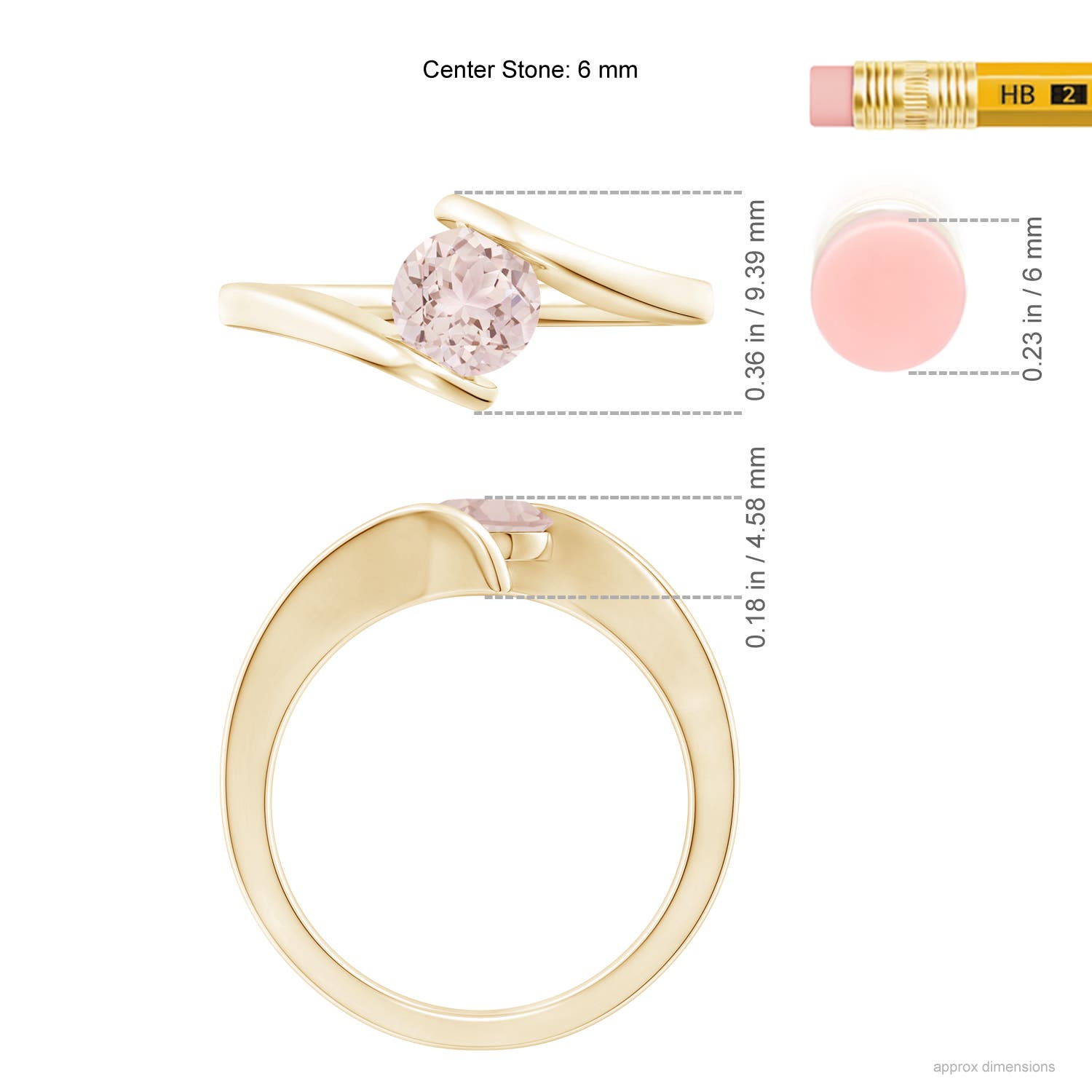 A - Morganite / 0.7 CT / 14 KT Yellow Gold