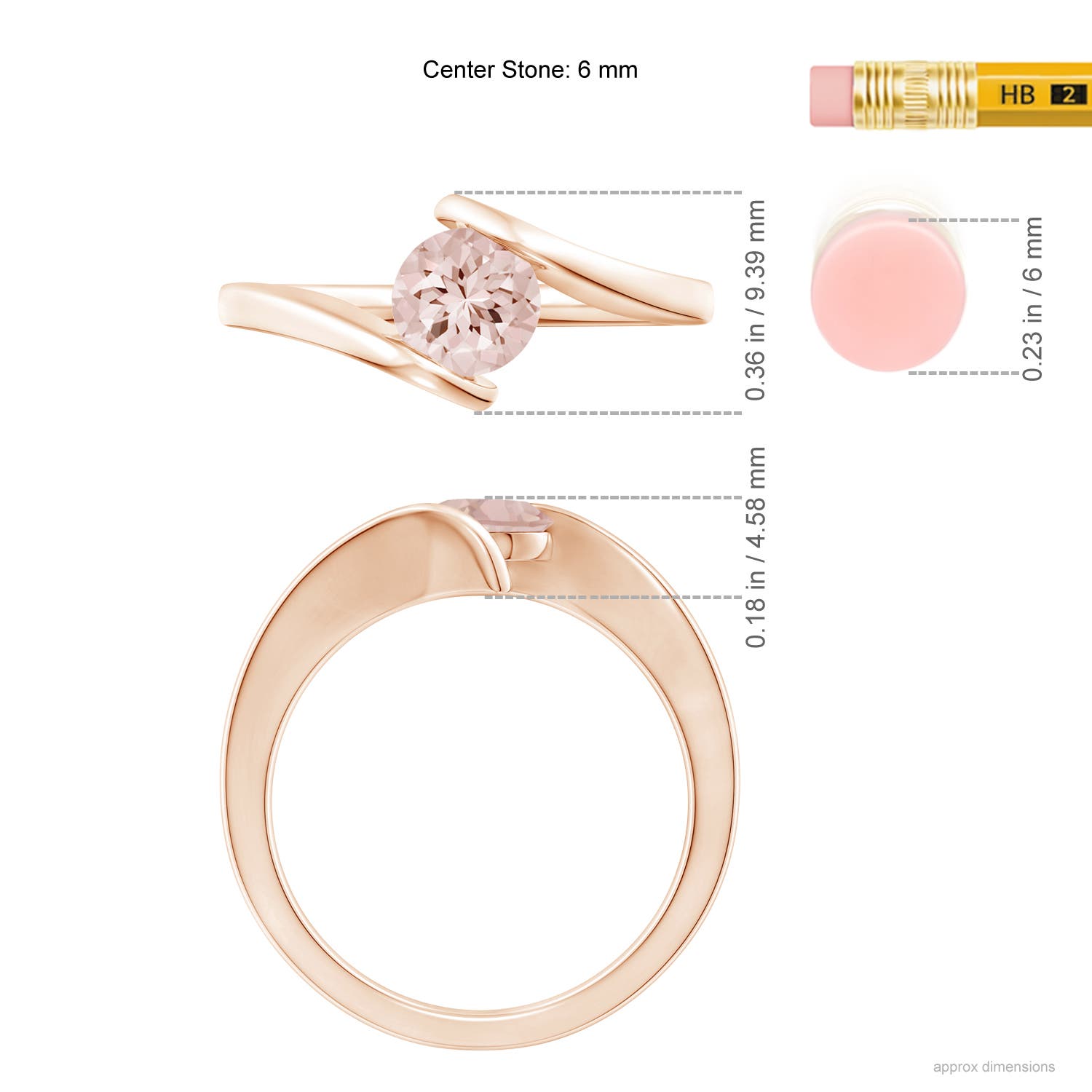 AA - Morganite / 0.7 CT / 14 KT Rose Gold