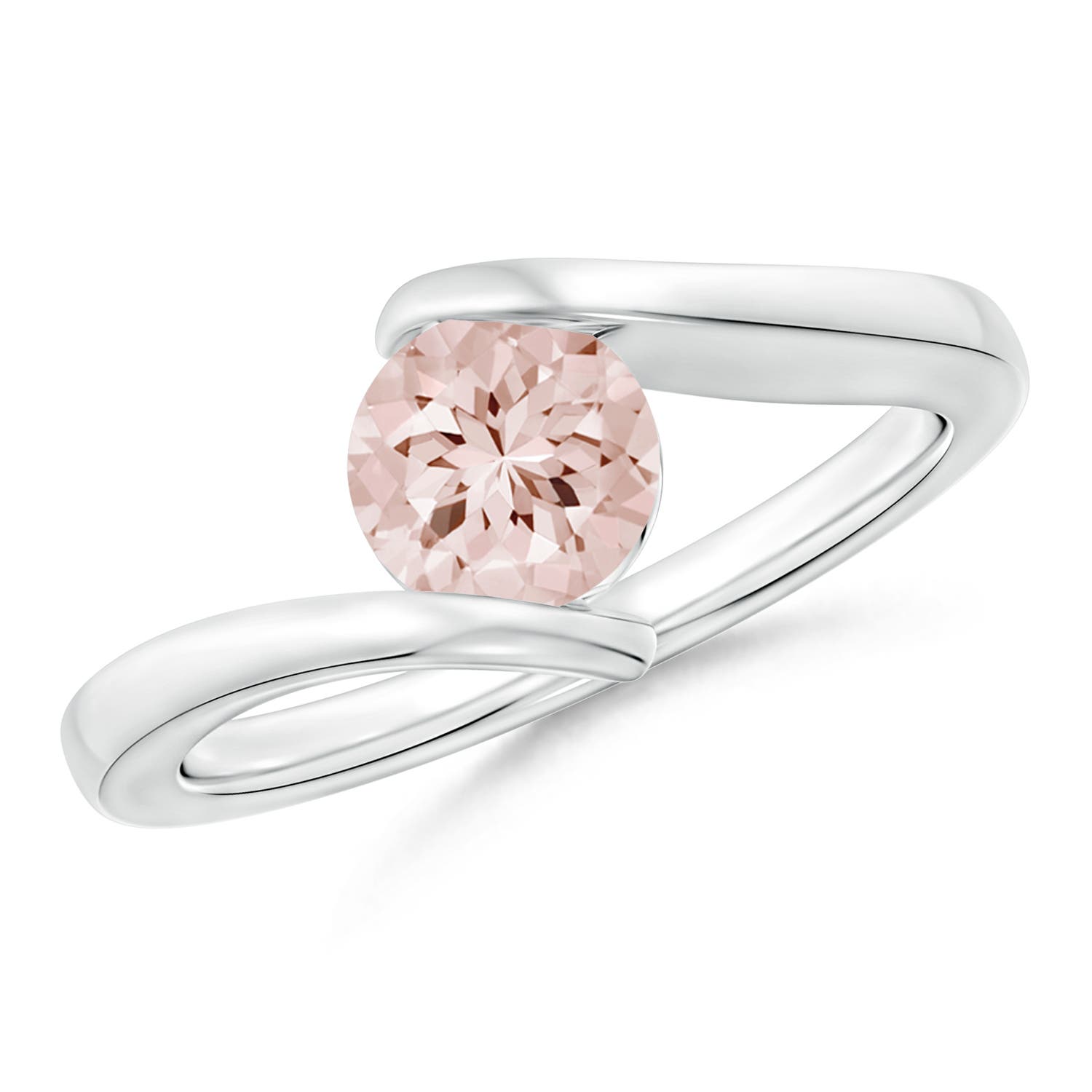 AA - Morganite / 0.7 CT / 14 KT White Gold