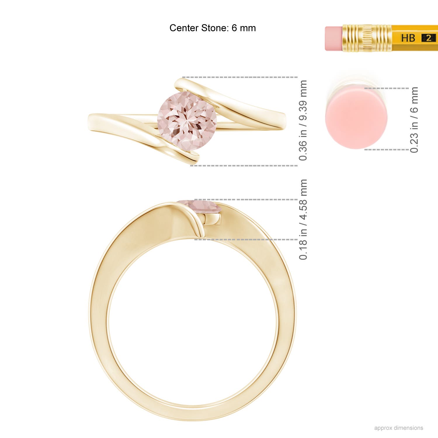 AA - Morganite / 0.7 CT / 14 KT Yellow Gold