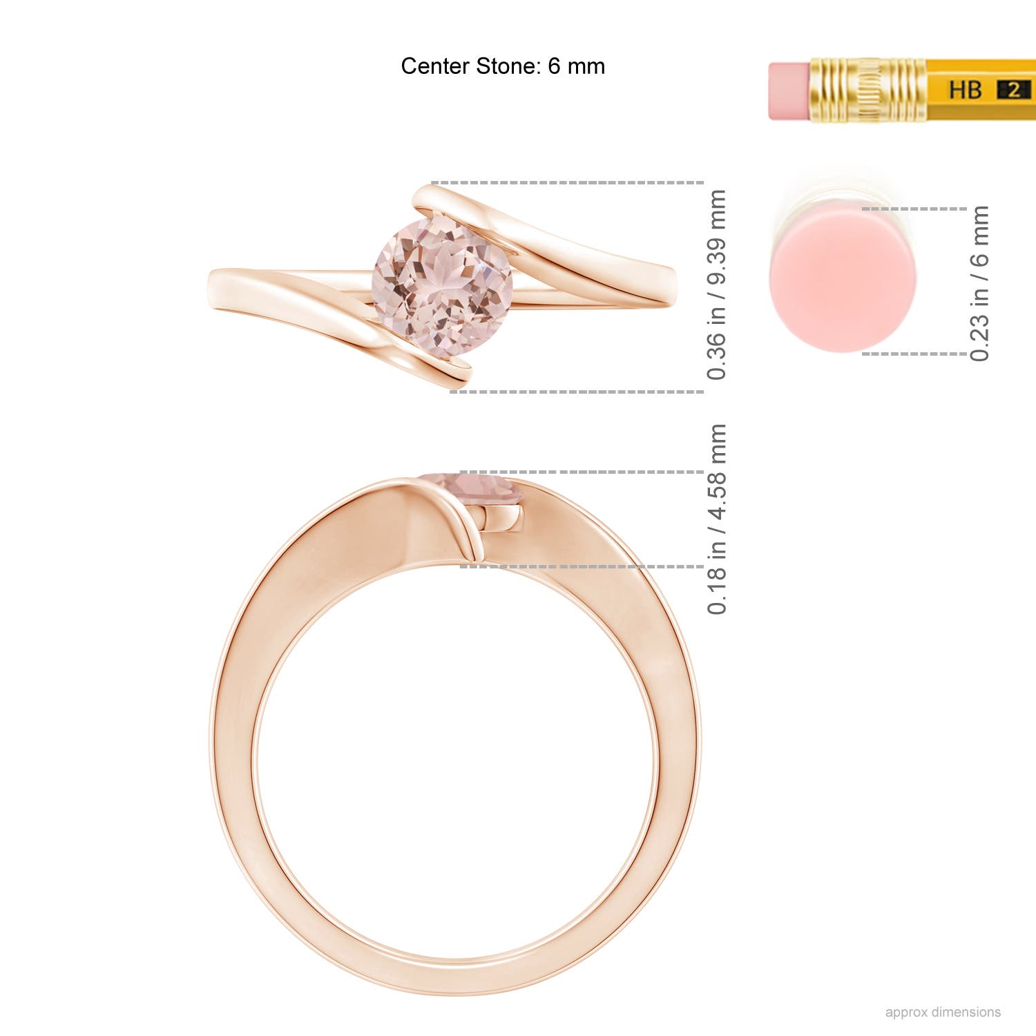 AAA - Morganite / 0.7 CT / 14 KT Rose Gold